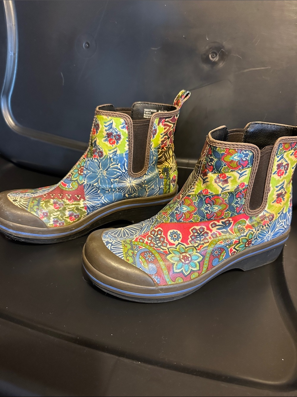 Dansko Floral Multicolor Chelsea Rain Ankle Boots
